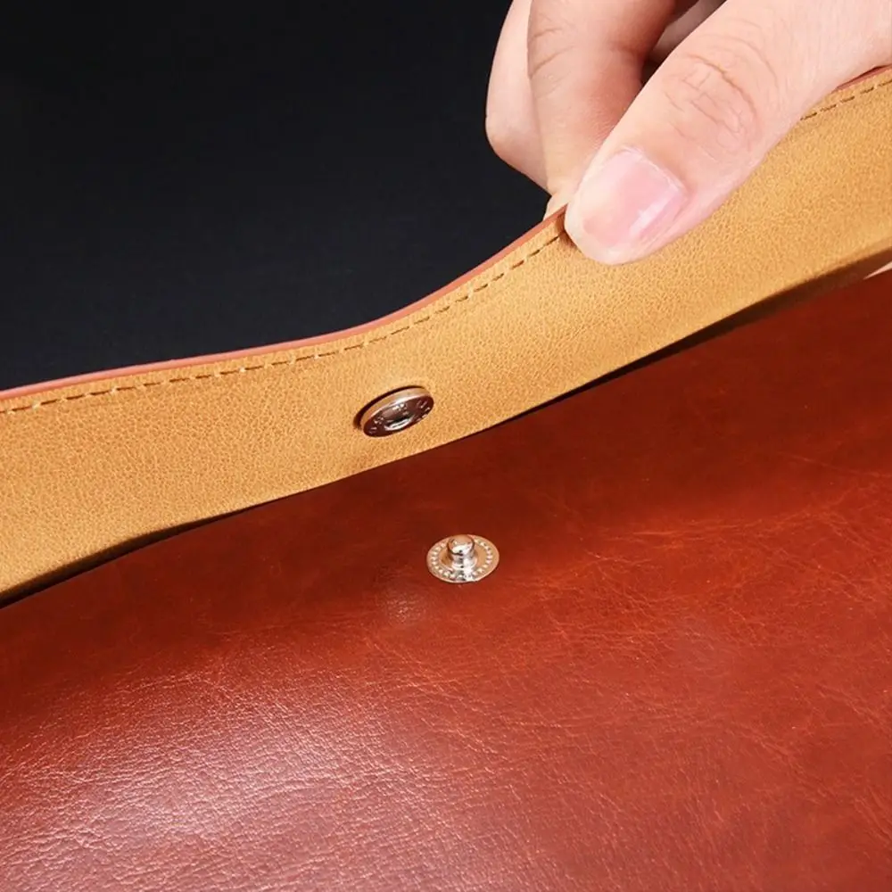 New Large Capacity Leather Document Pouch A4 Leather File Folder File Bag School Office Supplies