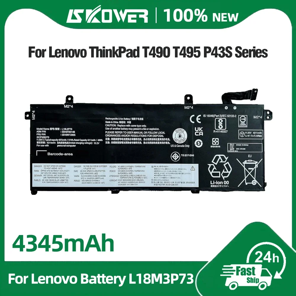 51Wh L18L3P73 L18M3P73 Akku für Lenovo ThinkPad T490 T495 P43S P14s T14 Gen 1/2 02DL007 SB10K97645 L18M4P73 L18C3P72 L18C3P71
