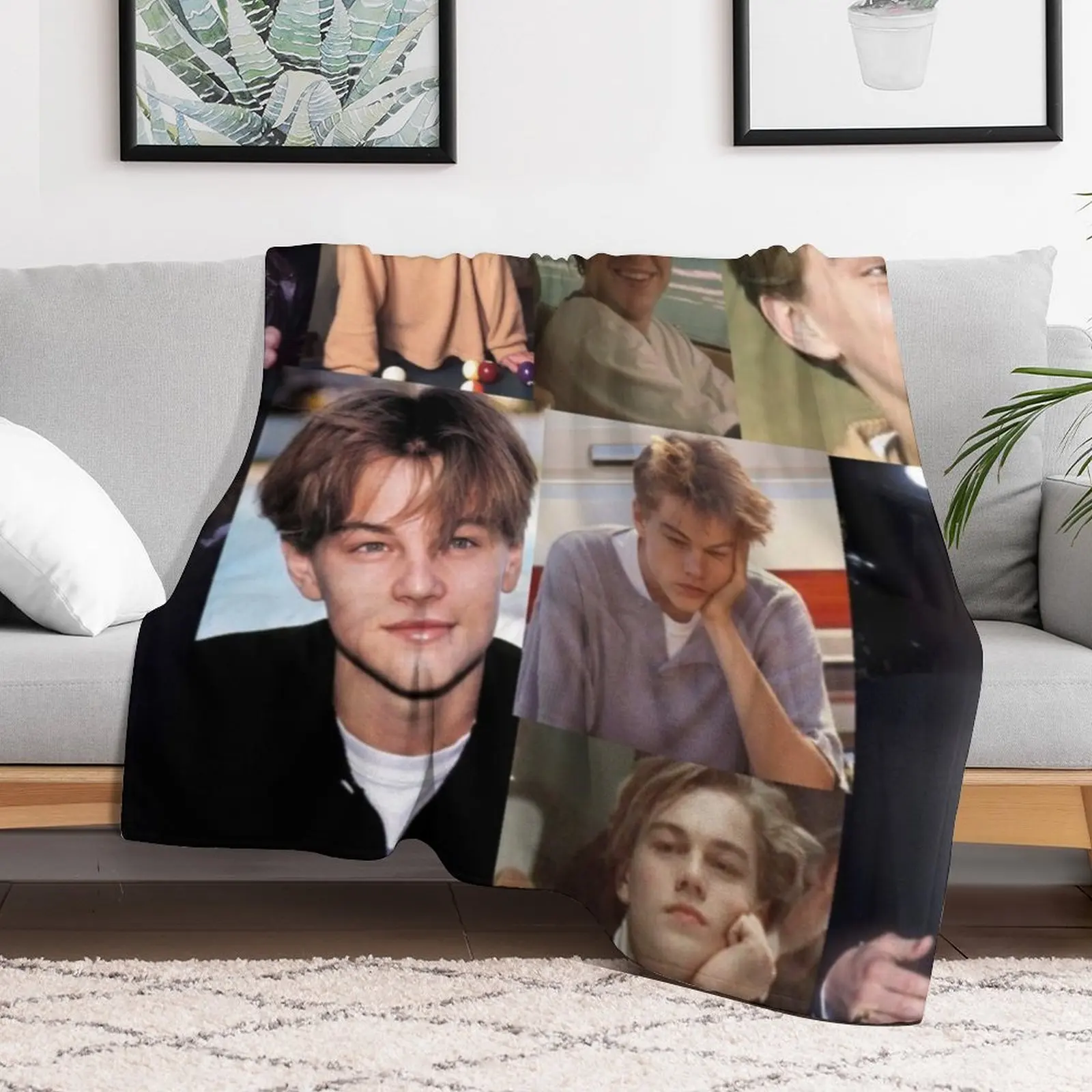 Leonardo Dicaprio Collage Throw Blanket cosplay anime Decoratives Blankets