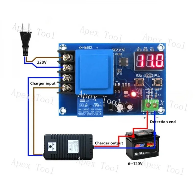 NEW XH-M602 Digital Lithium Charging Module Battery Charge Control Switch Protection Board