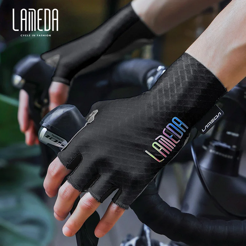 

Lameda Men Gloves Cycling Half-finger Shockproof Unisex Gloves Sweat-absorbing Gloves Summer Running Tennis Golf Fishing Gloves