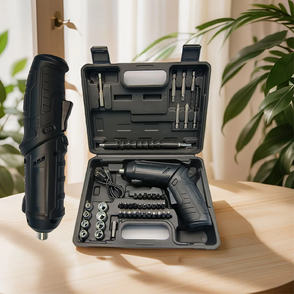 Foldable Electric Screwdriver Set With Li-ion Battery Storage Case For Home Appliance Assembly Furniture Repairs