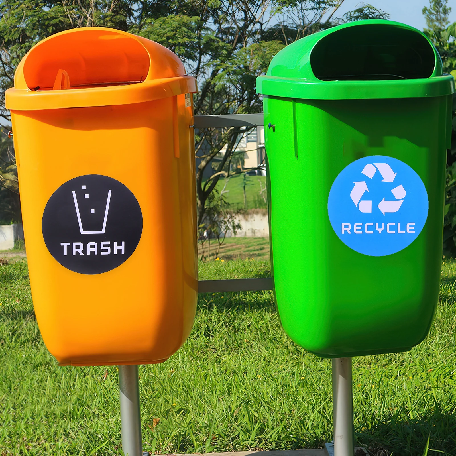 

6pcs Garbage Sorting Bin Stickers Classification Labels Recycling Trash Can Box Colored Marker Waste Container Stickers Easy