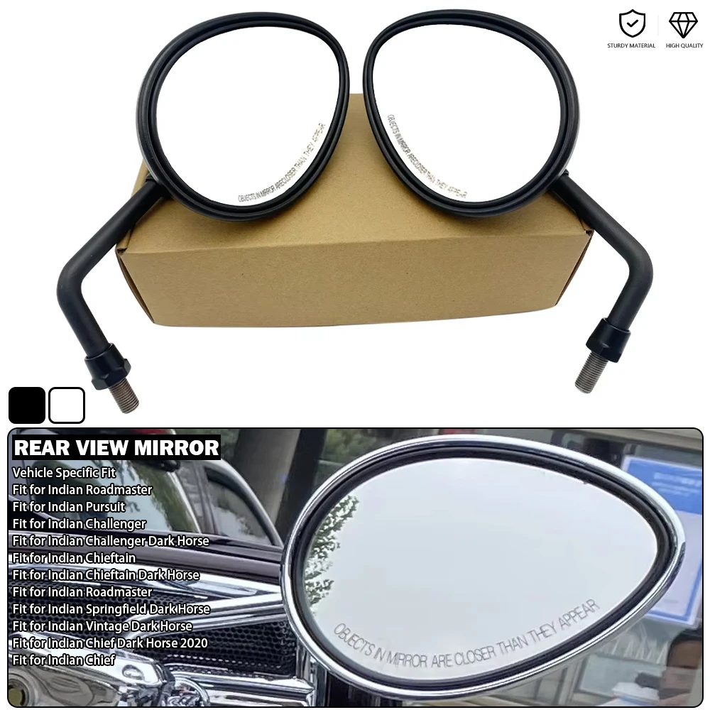 Motorcycle Rearview Mirror Black Chrome Side Mirror For Indian Chief Dark Horse Icon Chieftain Roadmaster Challenger Springfield