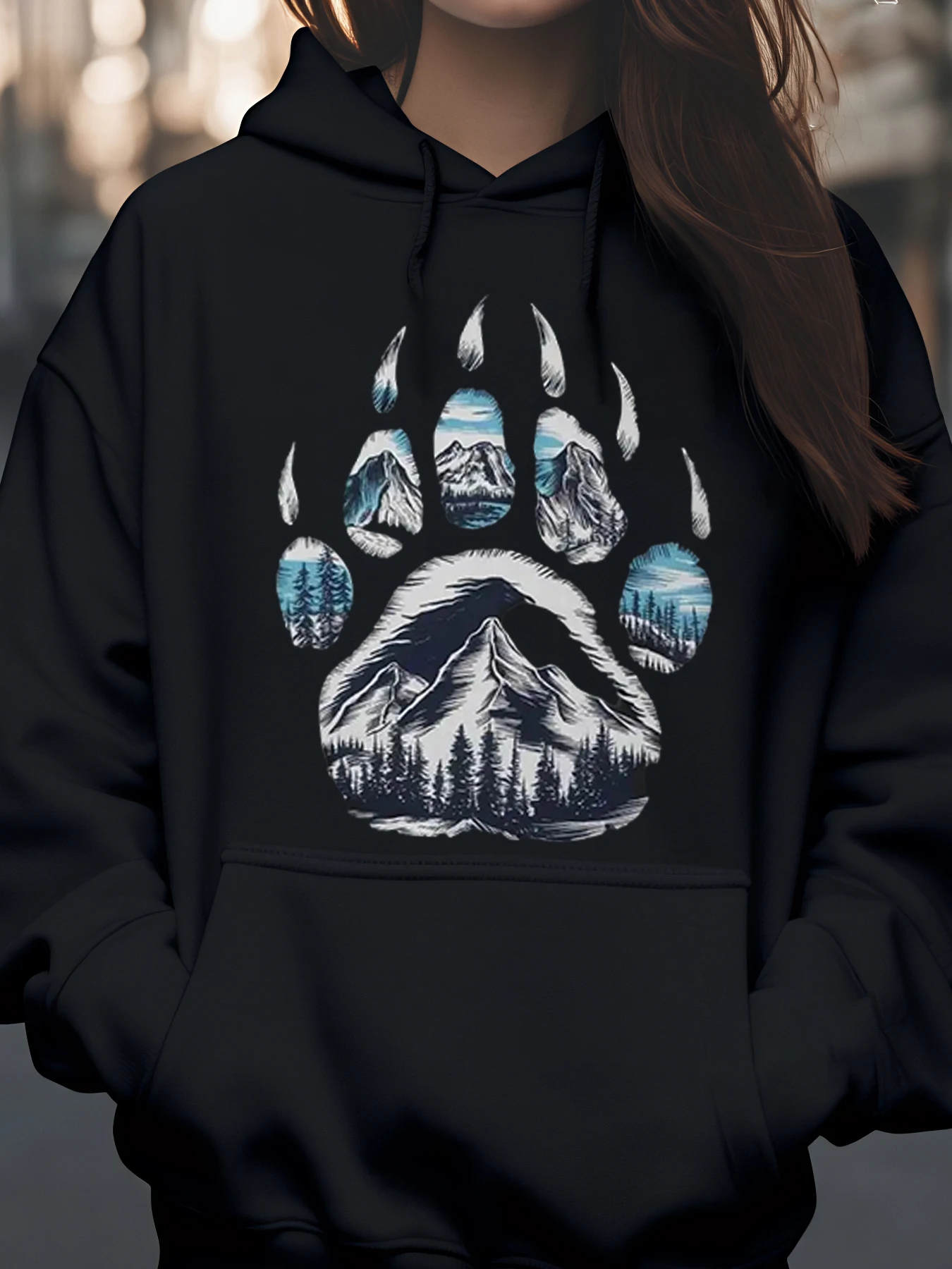 

Толстовка с принтом горных лап для приключений на свежем воздухе, любителей природы, одежда унисекс