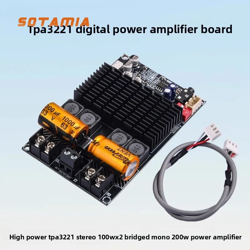 SOTAMIA TPA3221 Pure Rear Digital Power Amplifier Board Dual Channel 100W*2 Stereo Can Bridge Mono 200W Speaker Bluetooth