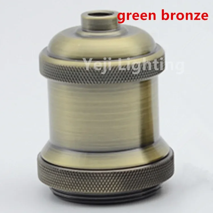 Decorative Colorful  green brozne Lamp holder Edison retro Aluminum cap socket E27 Led bulb Tube light Lighting accessories