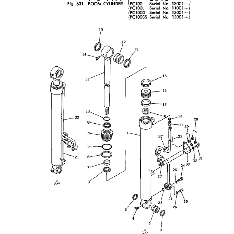 KOMATSU PC100-2 BOOM/ARM/BUCKET/BLADE/SWING SEAL KIT AND MAIN PUMP MAIN VALVE SWING MOTOR TRAVEL MOTOR SWIVEL JOINT KIT