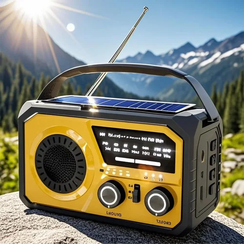 Imagen 2 del producto Radio de emergencia portátil de 16000mah AM FM NOAA/WB Radio de carga con manivela Solar linterna lámpara de lectura alarma SOS Radio meteorológica
