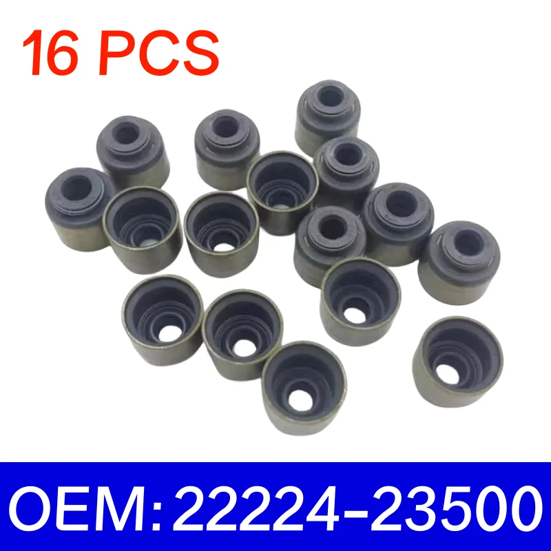 22224-23500 16 PCS Engine Valve Stem Oil Seal For Hyundai Kia Elantra Sonata Tucson Accent Rio 2222423500