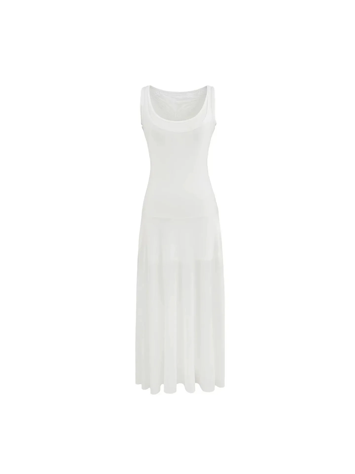 Dave&di Round Neck Layered Mesh Vest Dress For Summer Jennie, Beautiful And Slimming Long Skirt Vestidos Women's Dress