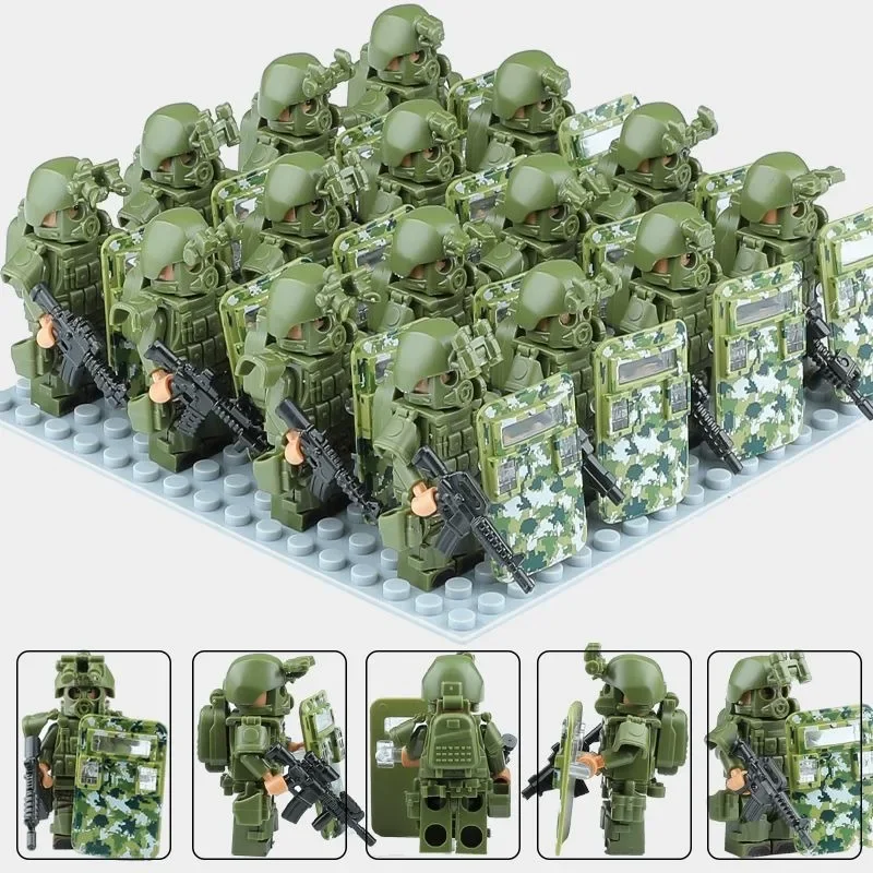 MOC-Baustein, speziell ausgestattete Ghost-SWAT-Puppe, DIY-Montage, Mini-Humanoid-Puppe, voll bewaffnet, Geburtstagsgeschenk – Detail 2