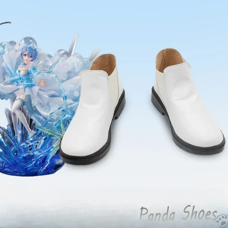 

Rem Ram Re Zero Обувь для косплея Аниме Cos Белые сапоги Комикс Ram Rem Косплей Костюм Опора Обувь для Con Halloween Party