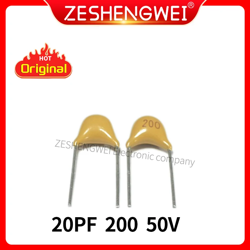 100PCS Monolithic Capacitor 20PF 200 50V Pin Pitch 5.08 MM ± 5% The Infinite Capacitance