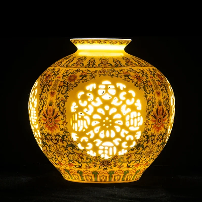 Jingdezhen-antique Chinese ceramic vase, lucky egg vase, home furnishing articles, decorative ornaments, wedding gift