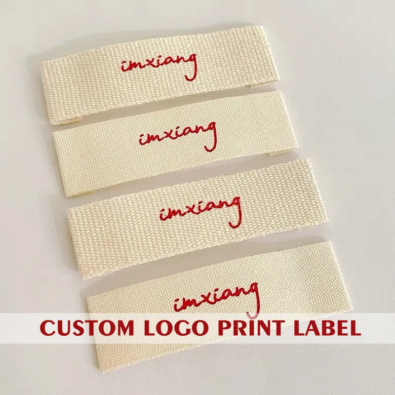 Washable Twill Cotton Label, Custom Brand Name, Organic Tags with Printing, Personalized Logo, 23040402