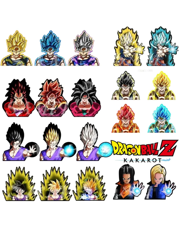 Dragon Ball Serie Kombinations-Komplettset Sport 3D Farbverlauf Aufkleber Anime-Zubehör Geeignet für Auto, Notizbücher, etc.