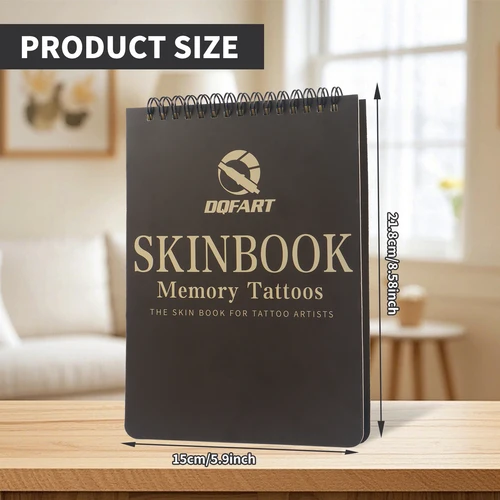Imagen 2 del producto DQFART Libro de práctica de tatuaje en blanco de 2 mm de espesor, accesorios de maquillaje permanente para principiantes y artistas experimentados