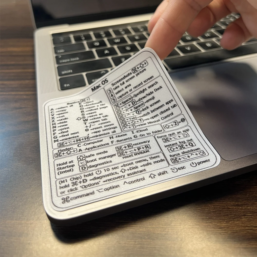 Shortcuts Sticker for Apple Mac OS System, 2023 New Shortcut Key Sticker for 13-16' MacBook Pro 13/Air 13 Windows Palm Rest