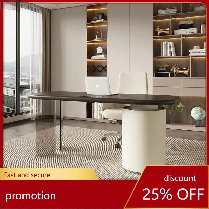 Minimalist Home Study Desk Premium Walnut Light Luxury Modern Desk