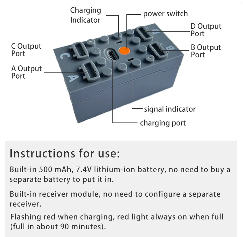 2,4G Fernbedienung Empfänger Komponente Programmierbare Sprayer Motor Teleskop Schubstange Musik Box Power Teile Baustein LED – Detail 5
