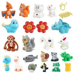 Large Big Building Blocks Best-selling New Universal Animal Models and Dinosaur Series Compatible with Duploed Toy Children baby