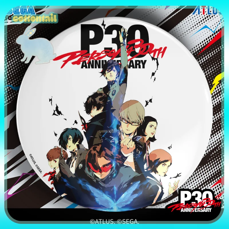 

Original SEGA Persona 30th Large Tinplate Badge Commemorative Keychain Pendant Ornament Collect Toys Girls Gift