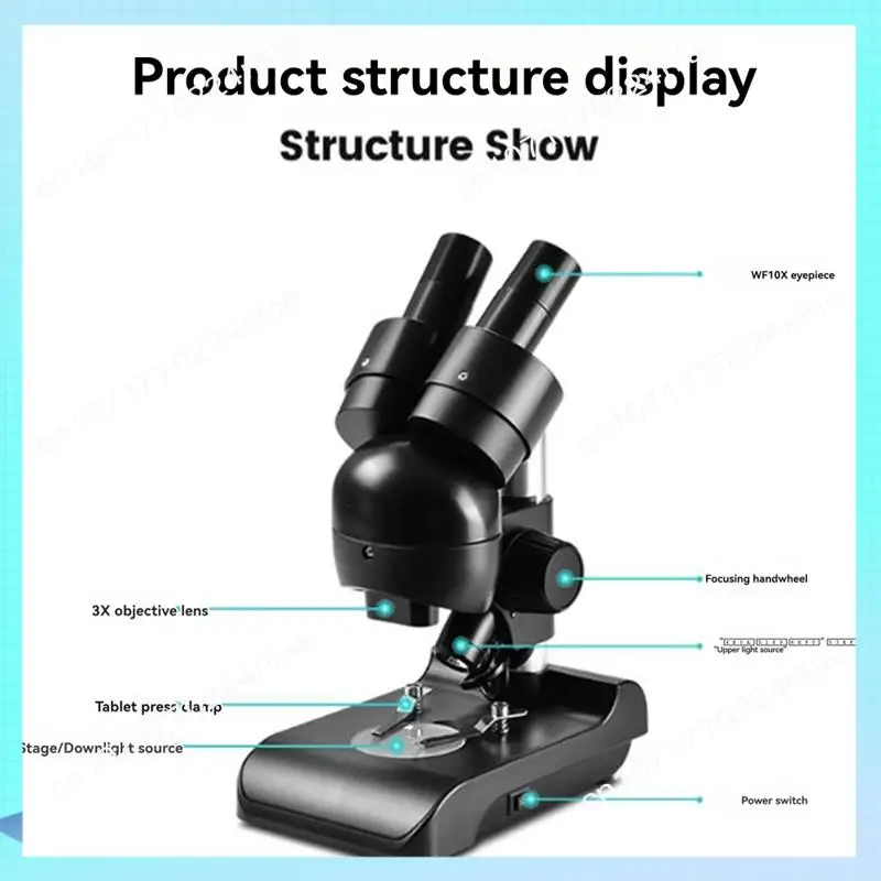 

A17Z ES1057 Binocular Microscope Kit 30X Magnification Biological Microscope Scientific Experiment Anatomy