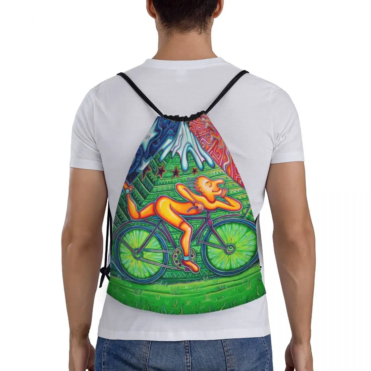 Mochila plegable con cordón para hombre y mujer, morral de almacenamiento para ir de compras, para el día de la bicicleta, para gimnasio, Albert Hofmann, LSD, 1943