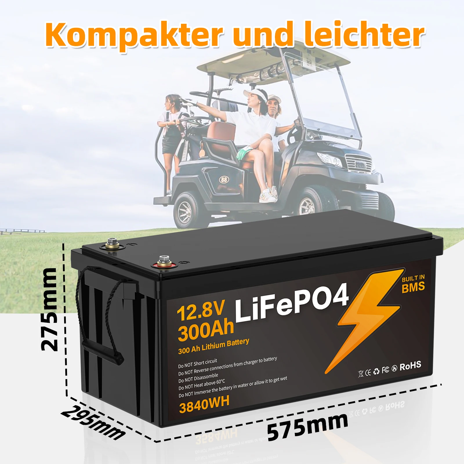Nouvelle batterie LiFePO4 12,8V 8Ah 30Ah 100Ah 280Ah 300Ah, nouvelle qualité A, BMS intégré pour camping-cars, bateaux, énergie solaire, sans taxes ni TVA