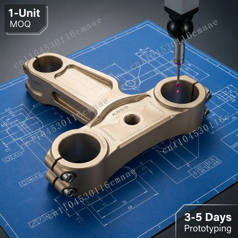 motorcycle steering handle sleeve, custom motorcycle front fork bracket machined 7075 aluminum for Cafe Racer
