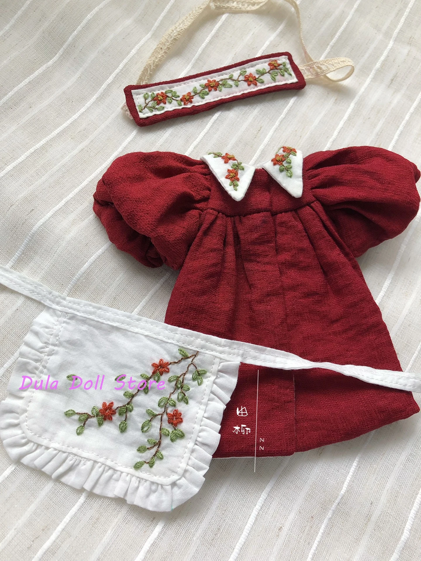 

Винтажное платье-пузырь с вышивкой для кукол Blythe, Landoudou, Landazz, Qbaby, ob24, ob22, Azone, коллекция 2026 года