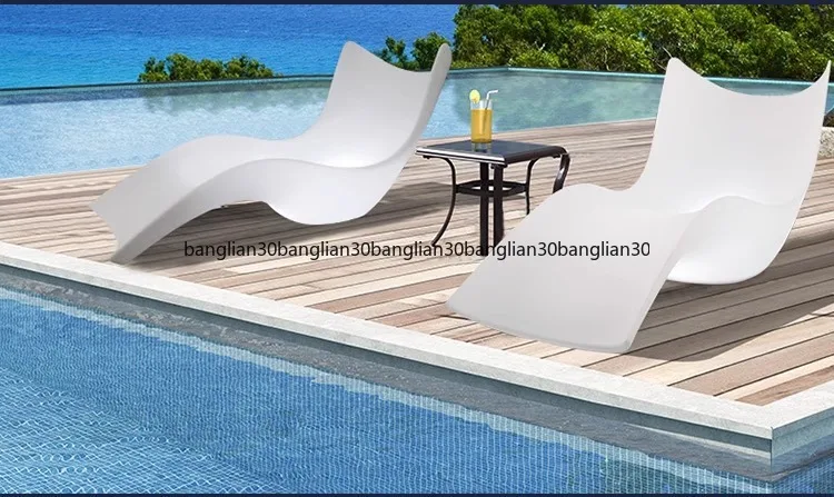كراسي الشاطئ المضيئة كراسي الصالة كراسي حمام السباحة في الهواء الطلق في الهواء الطلق فندق الشمال كرسي أريكة واحد البلاستيك الظهر #6