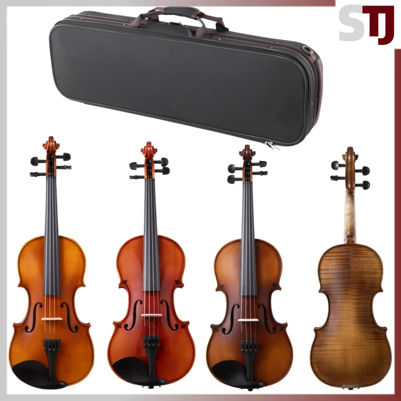 

Beginner children's solid wood violin 4/4 3/4 violin Solid wood handcrafted fiddler case strings instrument accessories