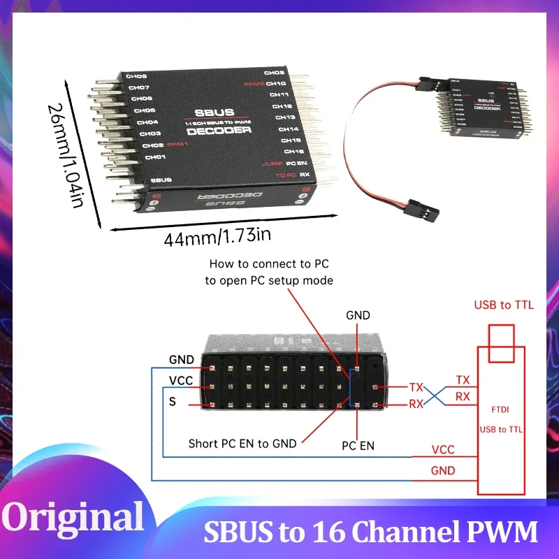 SBUS TO PWM/PPM DECODER Receiver DIY SBUS To 16 Channel PWM Converter 2 Way PPM DIY Electronic Kit
