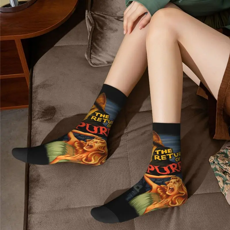 Chaussettes unisexes The Return of Vampurr Cat pour hommes, chaussettes provoqué, mode printemps, été, automne, hiver