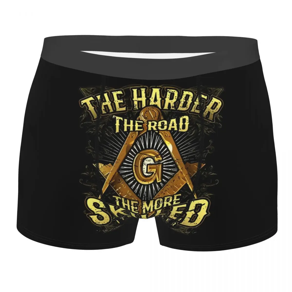 

Мужское масонское нижнее белье Harder Road Square & Compass, масонское нижнее белье, шорты-боксеры с юмором, дышащие трусы Homme, S-XXL