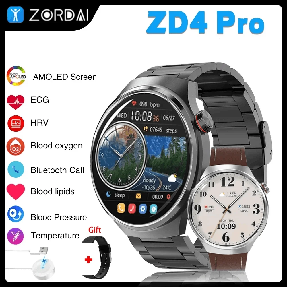 

Смарт-часы Zordai ZD4 Pro для Huawei GT4 PRO, 2024 дюйма, AMOLED, HD, пульсометр, Bluetooth