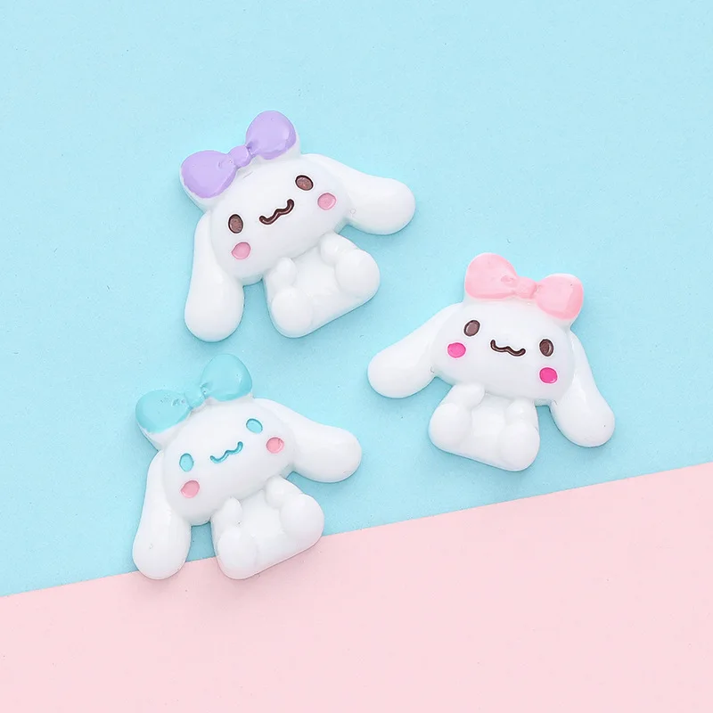 5pcs cartoon cinnamoroll sanrio flatback resin charms crafts embellishments diy cabochons decoration accessories