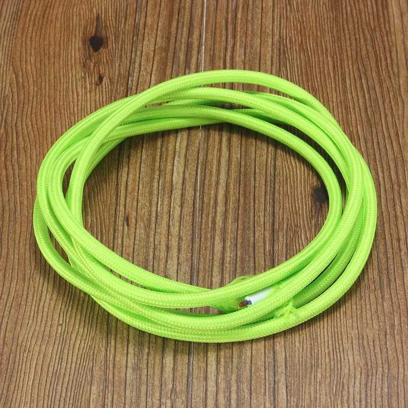 2 Cord Color Vintage Twist Braided Fabric Light Cable Cloth Electric Wire Chandelier Pendant Lamp Wires