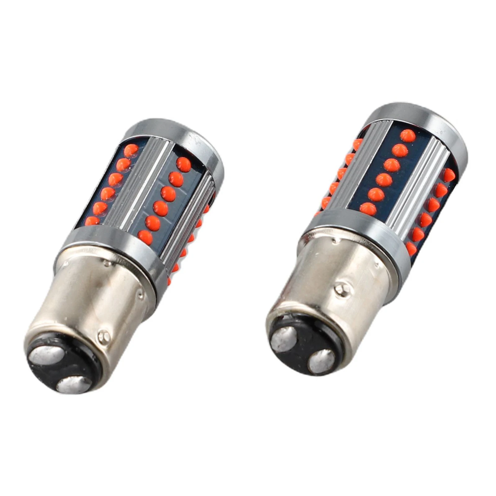 2× 1157 LED Light Bulb Top Accessory 2pcs Set Red Super Bright Tail Lamp 0.23A Aluminum BAY15D Brake Light COB DC/AC 12V-24V