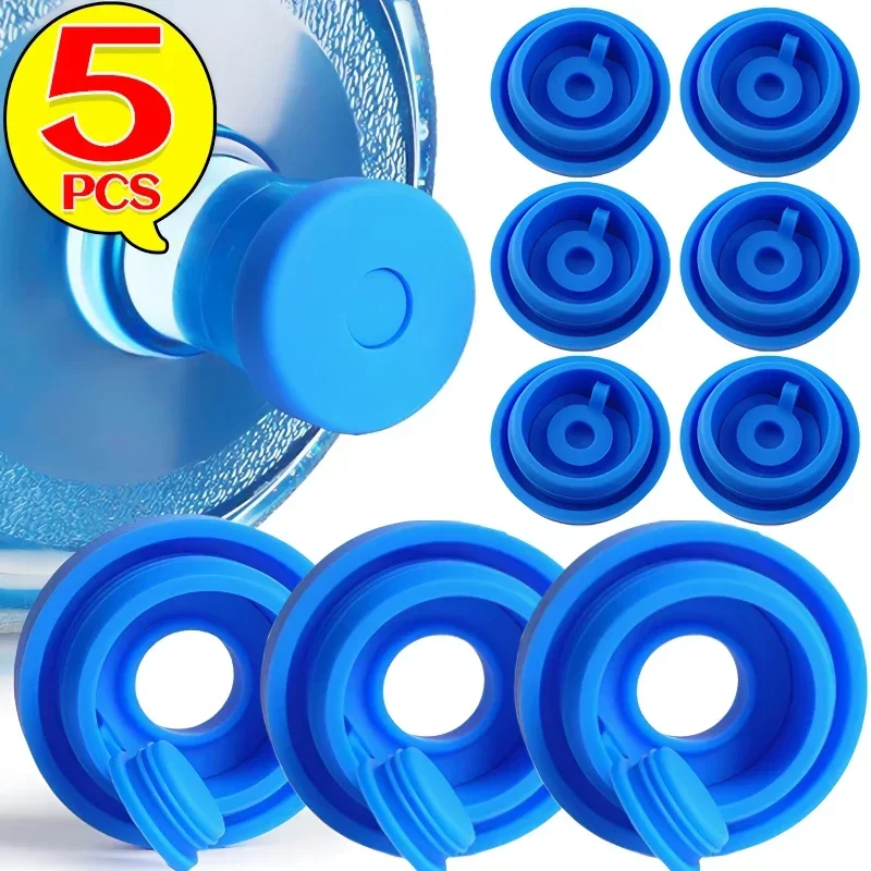 5/1PCS Silicone Water Jug Lids Replacement Cover Drinking Water Bucket Cap Barreled Water Bottle Lids Leak Proof Sealing Covers