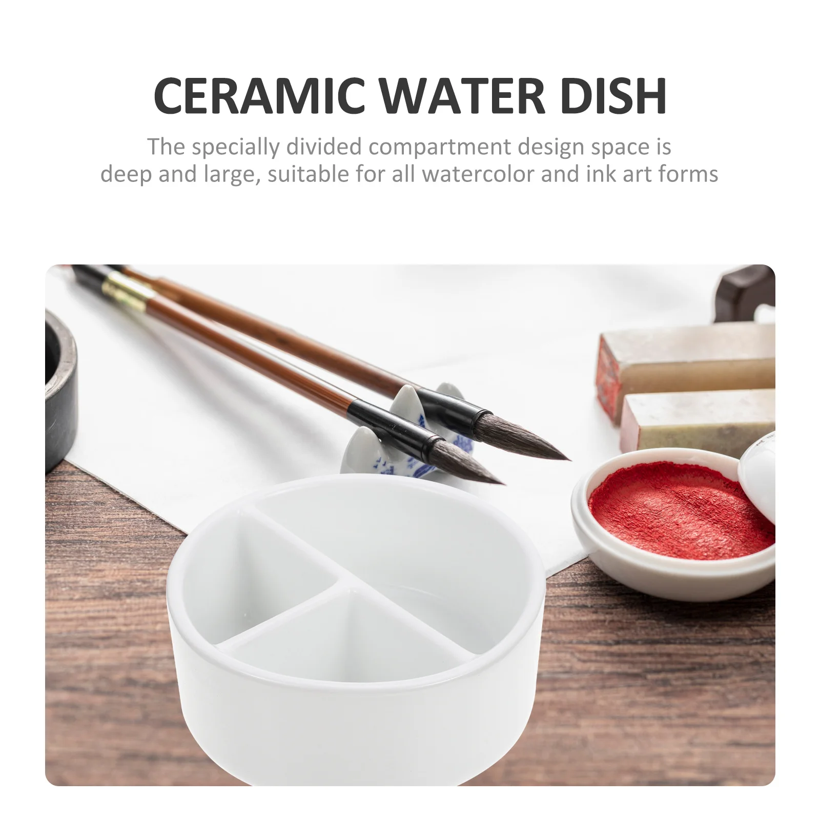 

Writing Brush Artistic Pen Storage Container Paint Wash Bowl Porcelain Watercolor Ceramic