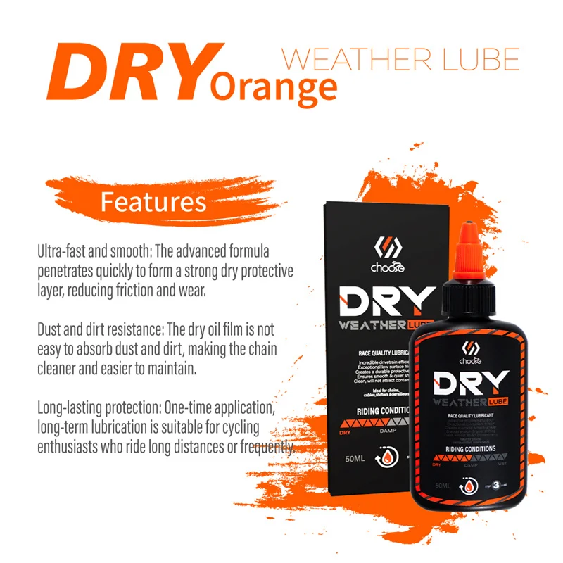 Chooee Bicycle Accessories Lubricant Fluid,Motorcycle Bike Chain Flywheel Lubricant,Dry,All Weather Cycling Lube Maintenance Oil