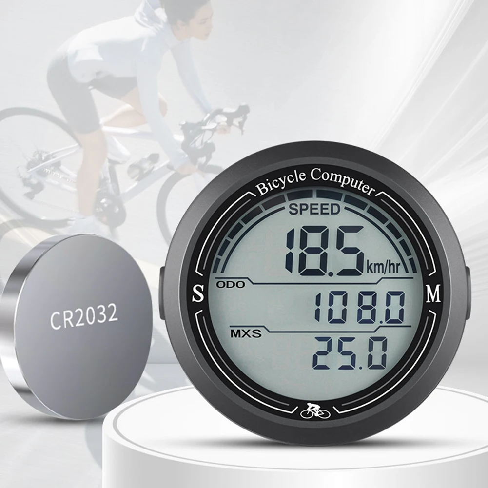 

Монтажный комплект для велосипедного одометра, светящийся водонепроницаемый круглый черный большой экран, измерение скорости, спидометр, детали велосипедного компьютера
