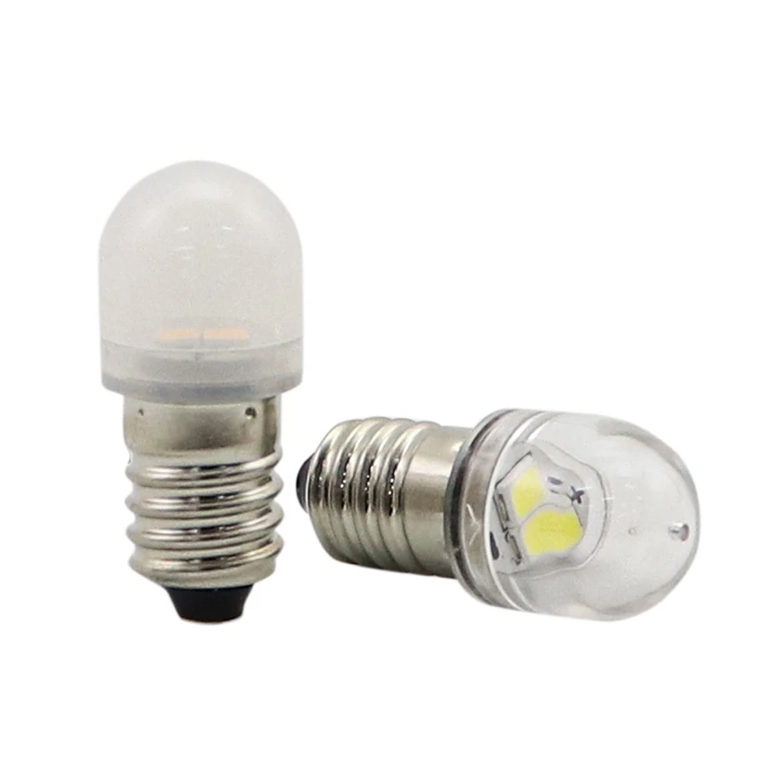 Bombilla de linterna LED E10 Ba9s, 5 piezas, 6V, 12V, 24V, reemplazo de lámpara, blanco cálido