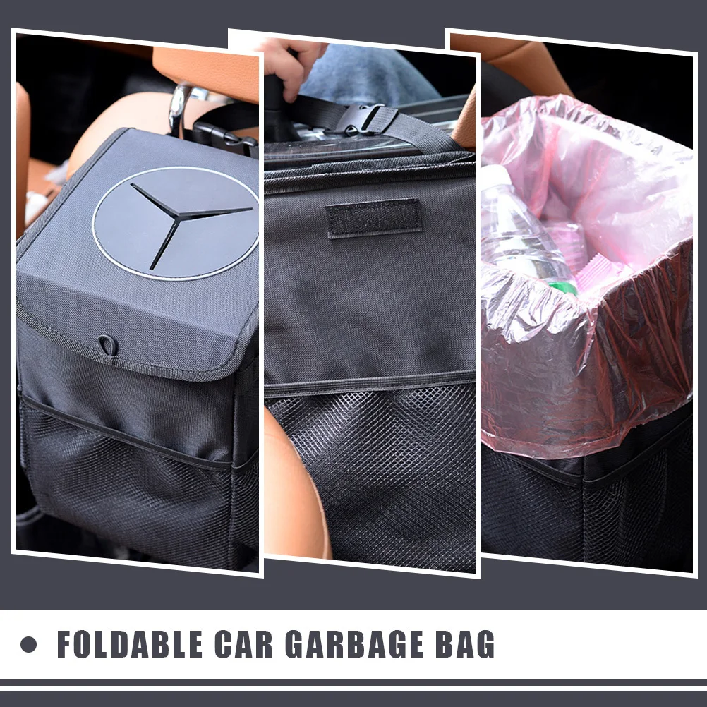 

Car Garbage Bag Oxford Cloth Leak Proof Foldable Portable Hanging Trash Can Car Storage Hanging Garbage Bag