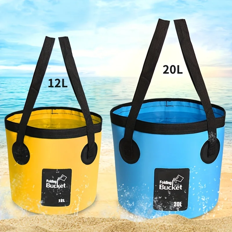 

Foldable BarrelCamping Water Storage Container，Portable Folding Wash Basin Travel，HikingFishing Rowing（3.17Gallon+5.28Gallon）