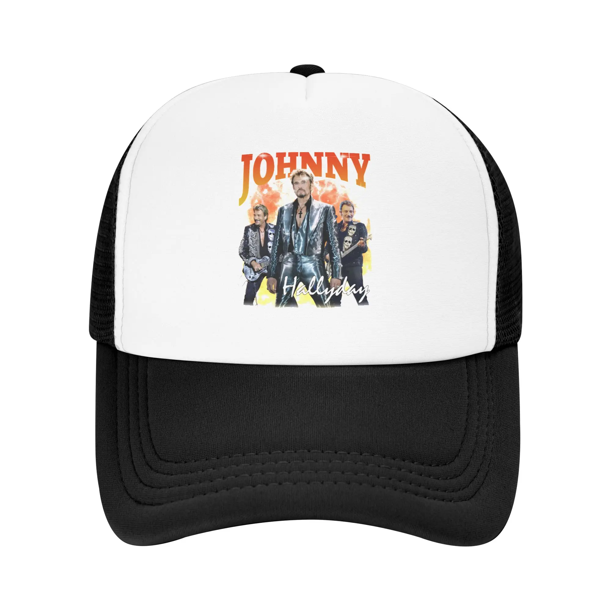 Johnny Hallyday Baseball Cap Men Women Personalized Breathable French Singer Rock Music Trucker Hat Streetwear Snapback Dad Hats