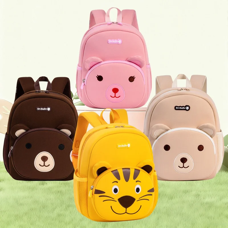 Cute Kids Backpack Kindergarten Schoolbags Boys Girls Kawaii Animal-Shaped Rucksack Light Waterproof Snacks Toys Storage Daypack